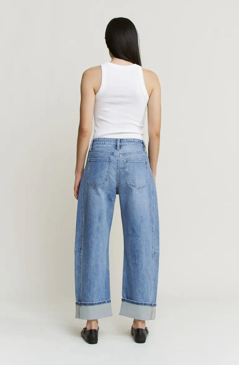 Jae High Rise Barrel-Leg Jeans, Mica Denim