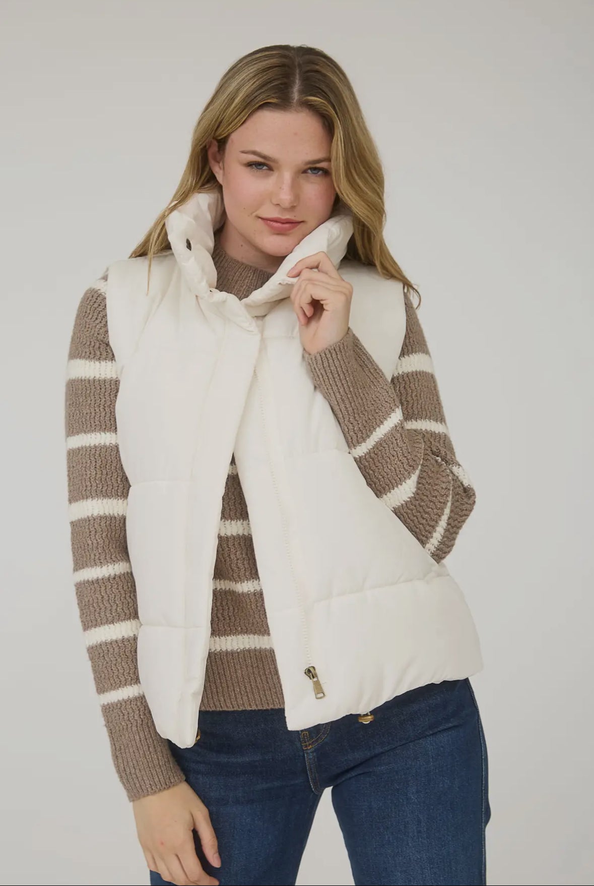 Whitney Puffer Vest, Ivory