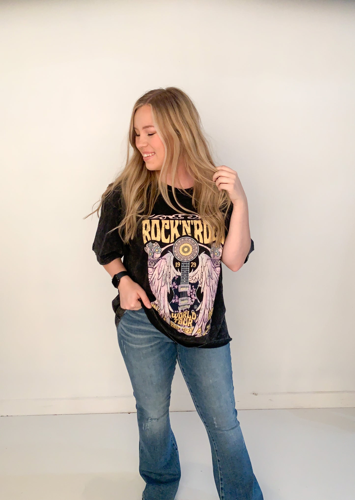 Zia Rocker Graphic Tee, Black