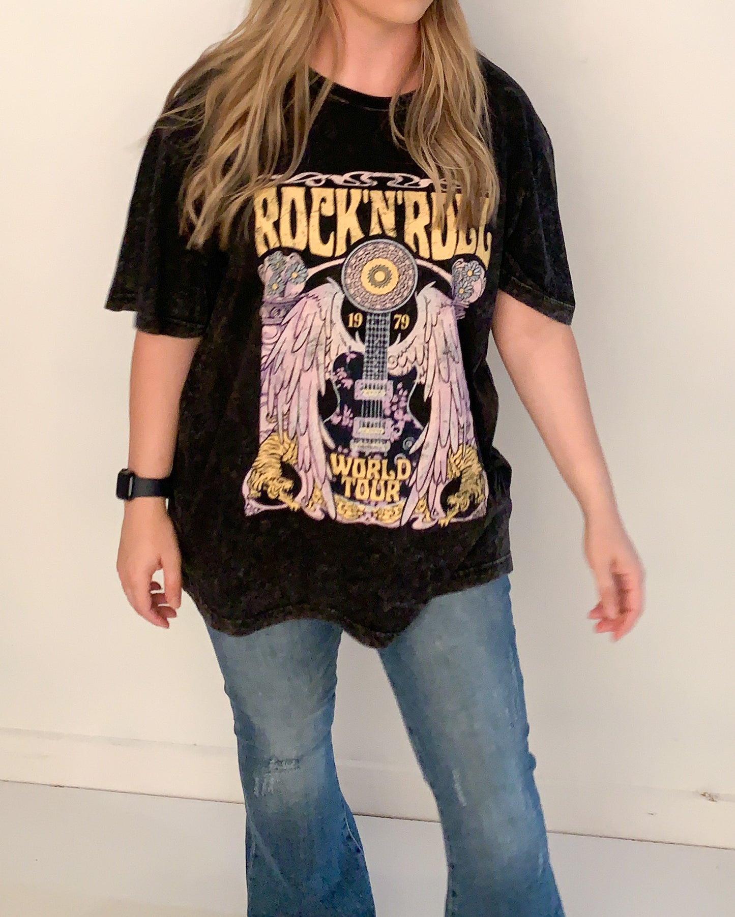 Zia Rocker Graphic Tee, Black