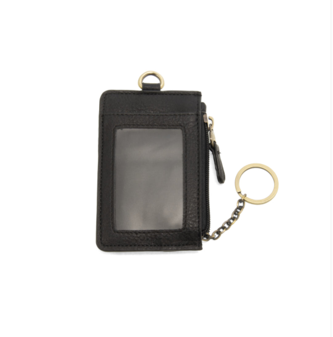 Dolly Small Card Wallet with Key Ring, Black