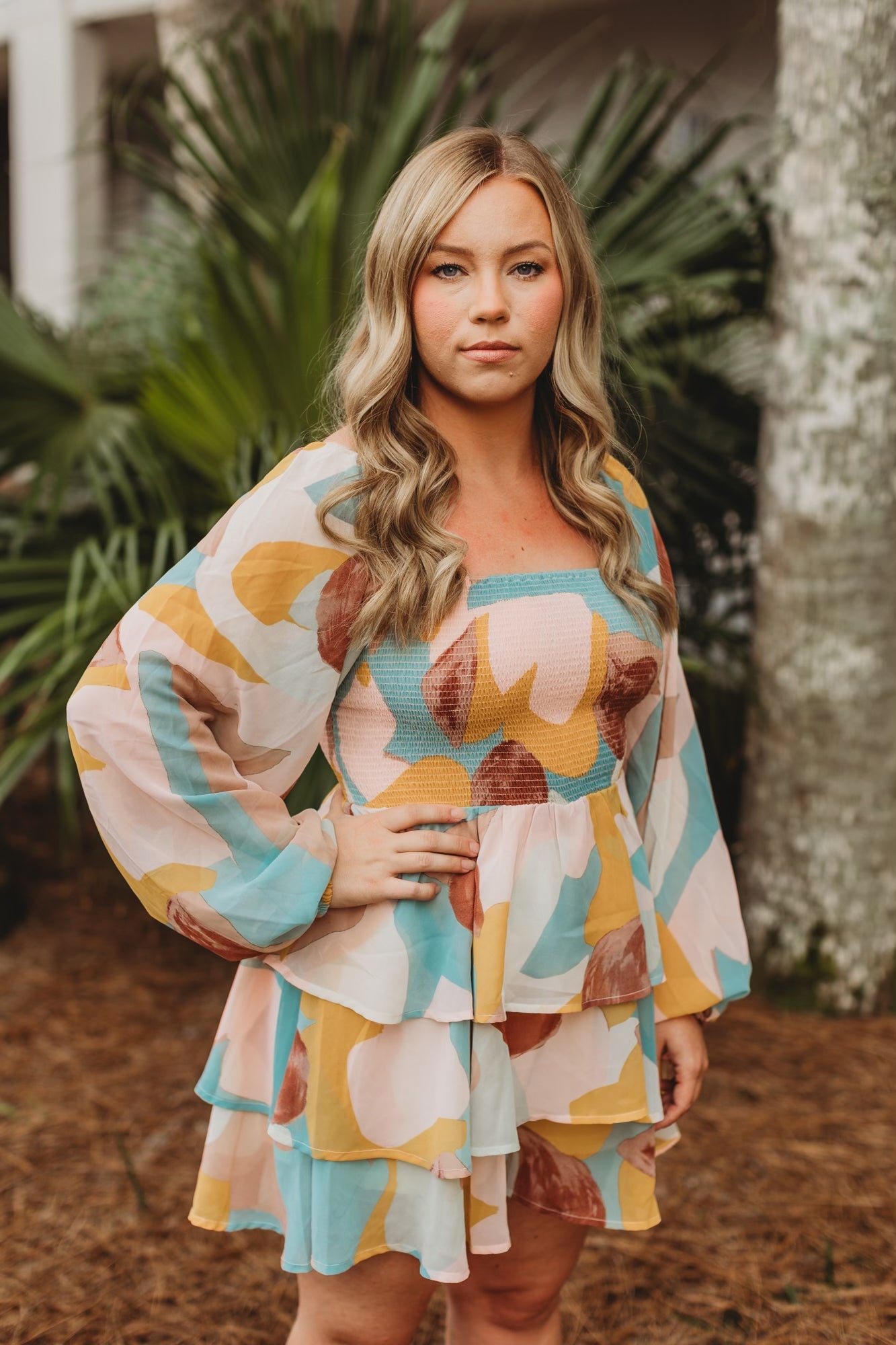 Jae Water Color Romper, Mocha Combo