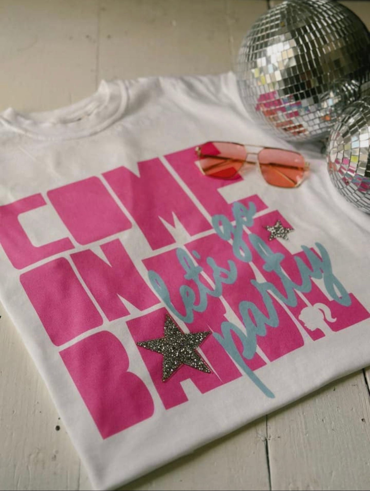 Let's Go Party Graphic Tee, White