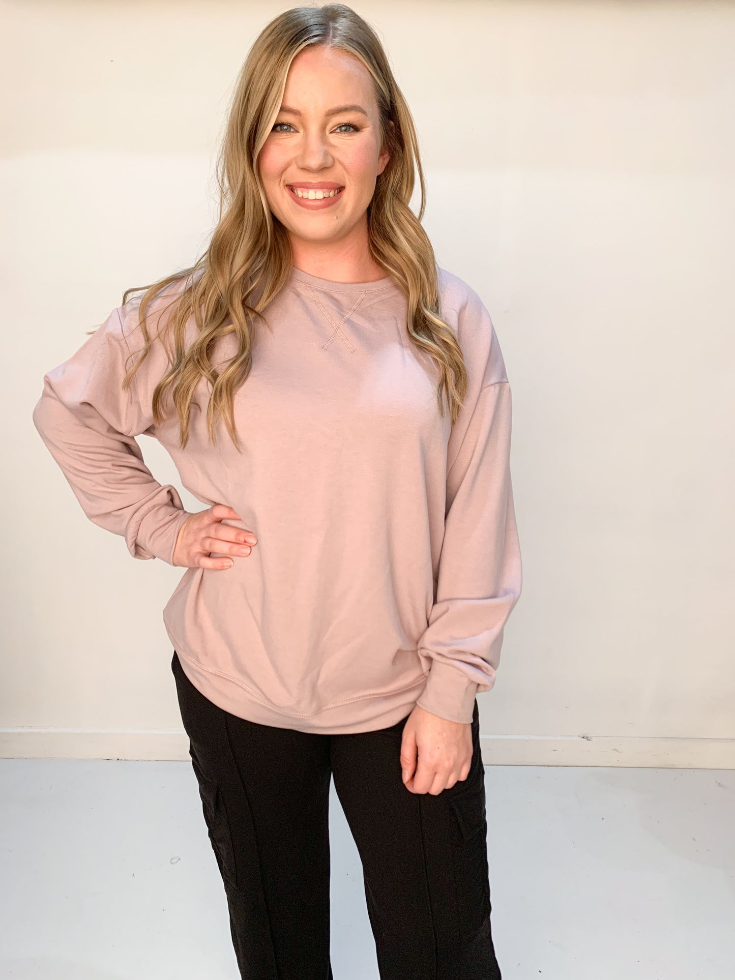 Lux Crewneck Sweatshirt, Midnight Mauve