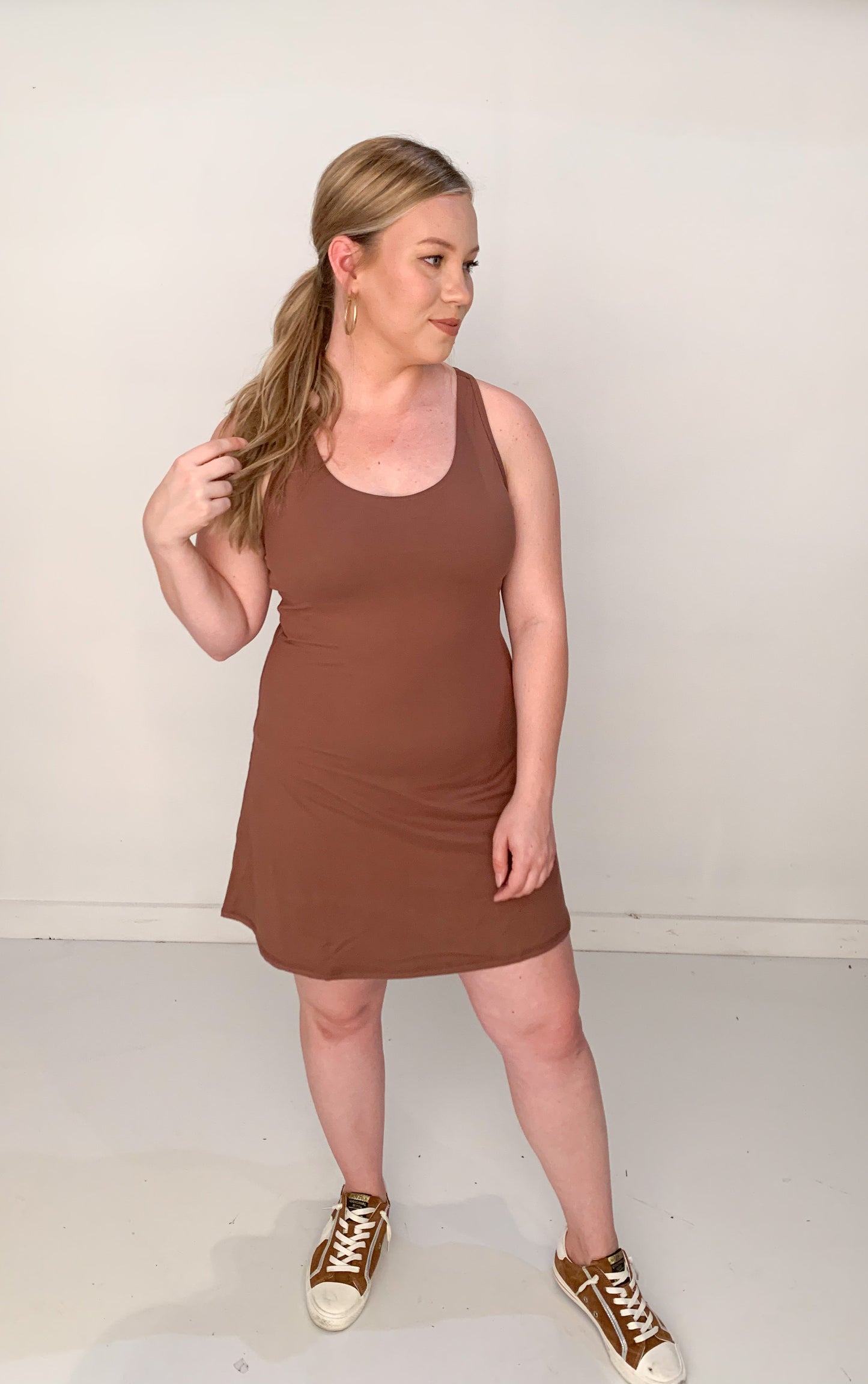 Busy B Activewear Dress, Chocolate