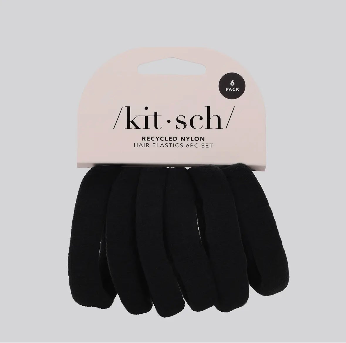 Kitsch Recycled Nylon Thick Hair Elastics, Black