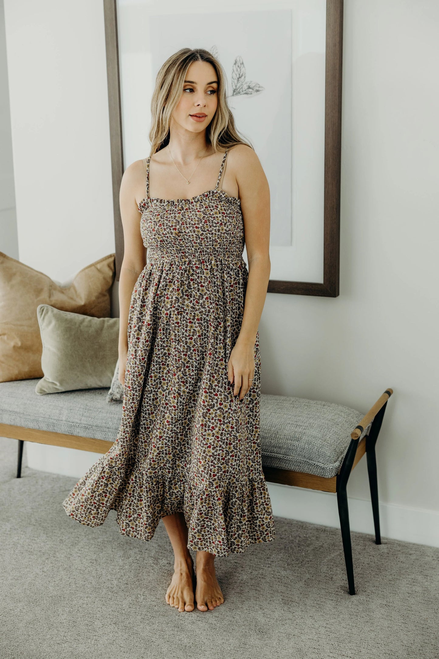 The Jones Tiered Tank Midi Dress, Golden Harvest