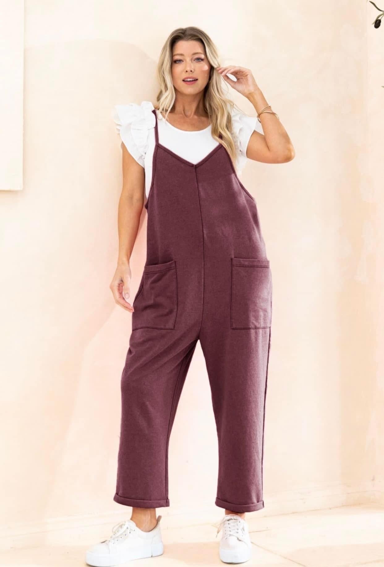 Reputation Jumpsuit, Washed Plum