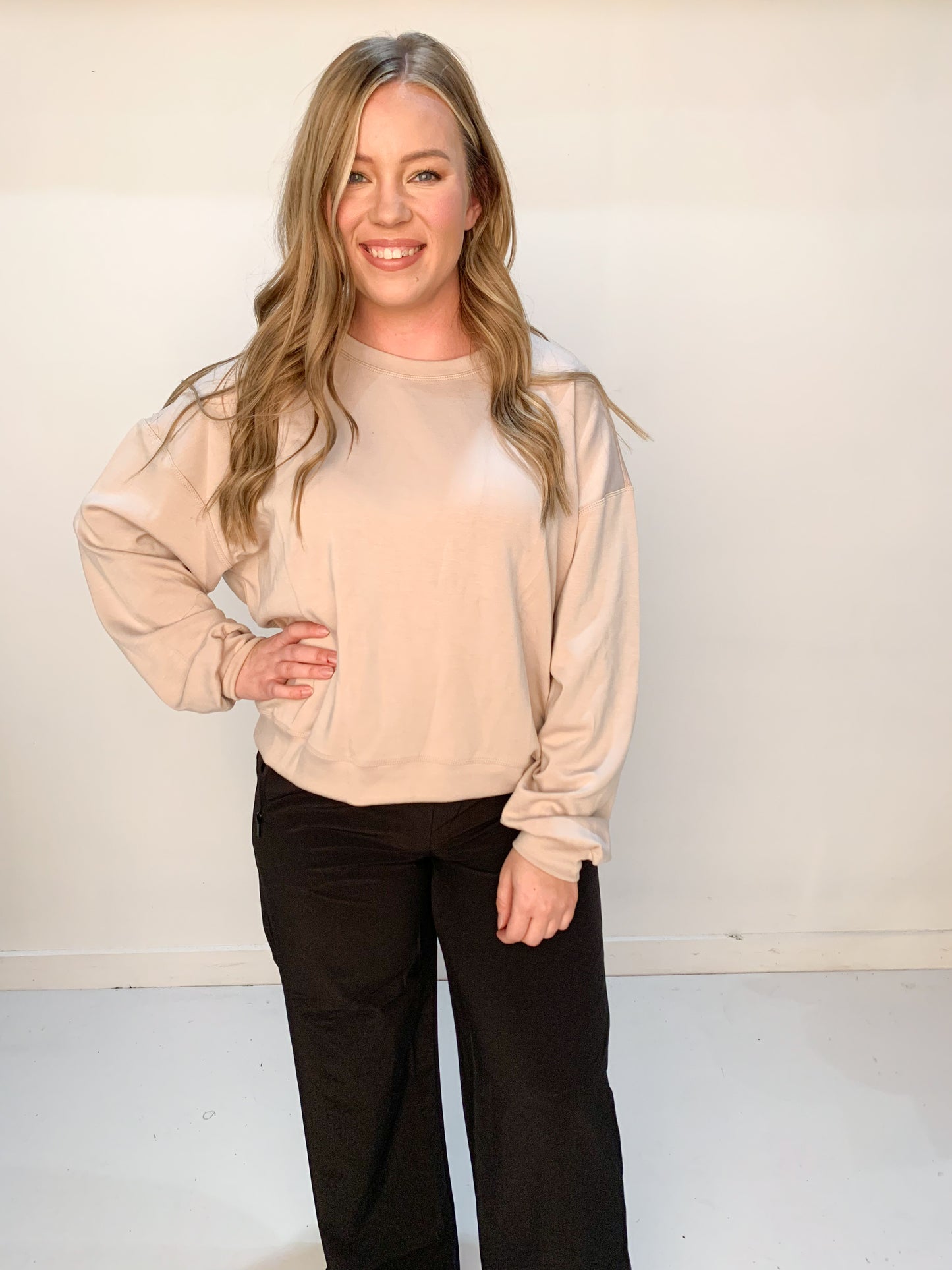 Lux Crewneck Sweatshirt, Taupe