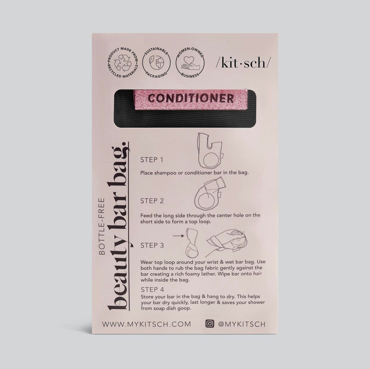 Kitsch Conditioner Beauty Bar Bag, Black