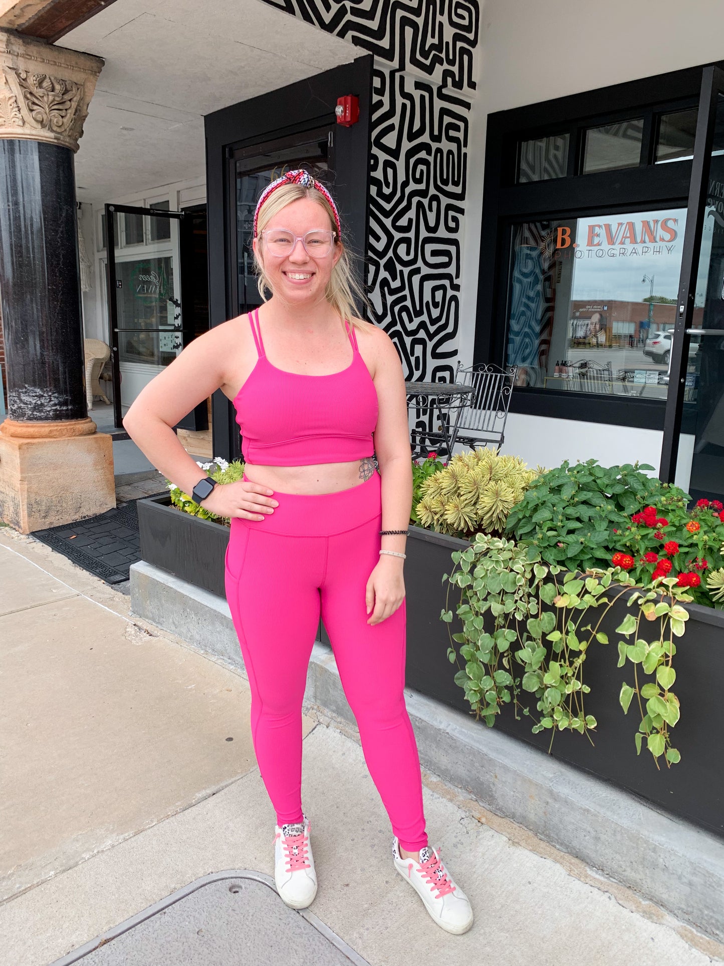 Living the Dream Ribbed Leggings, Hot Pink