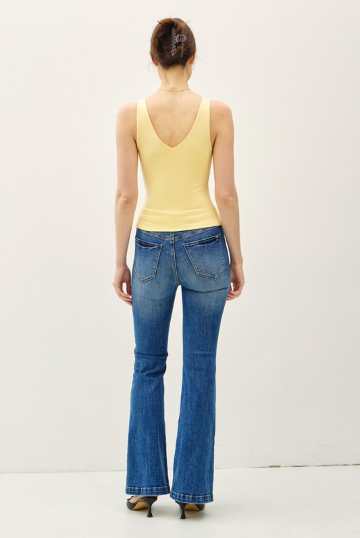 Bella V-Neck Jersey Tank, Yellow