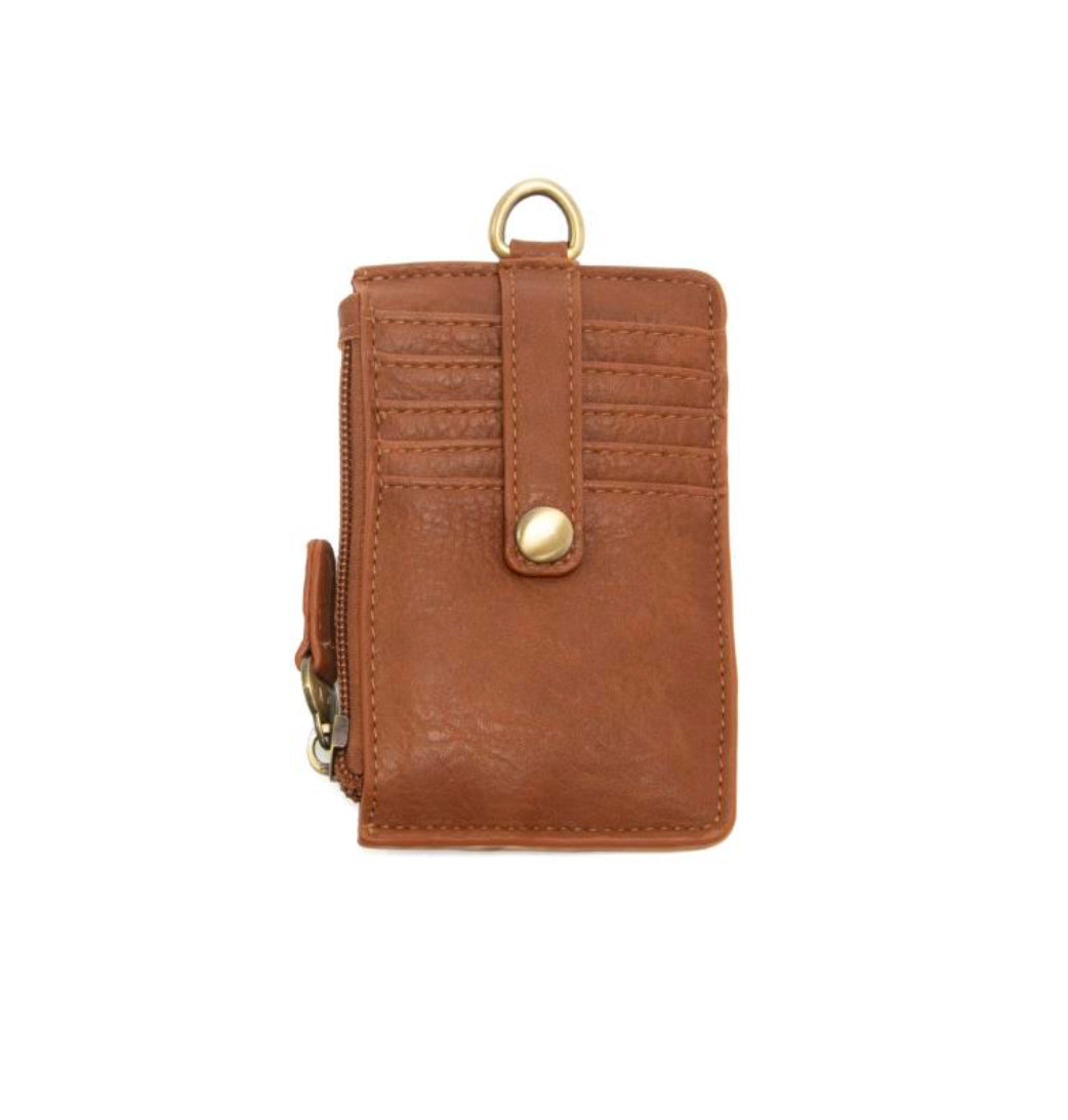 Dolly Small Card Wallet with Key Ring, Saddle