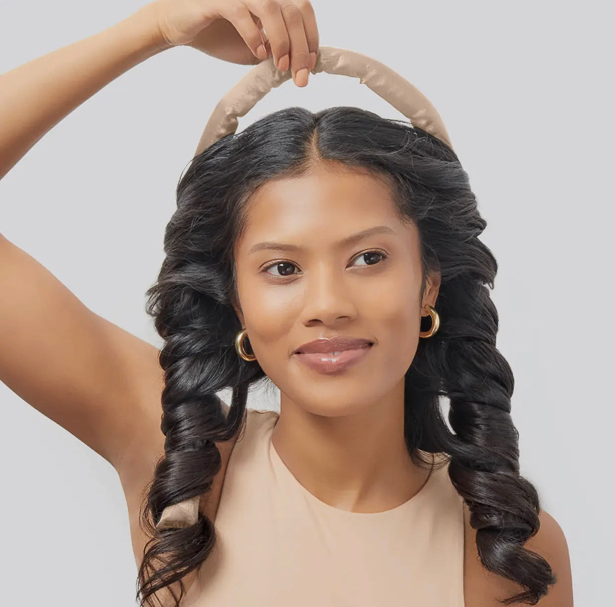 Kitsch Holiday Satin Heatless Curling Set, Champagne