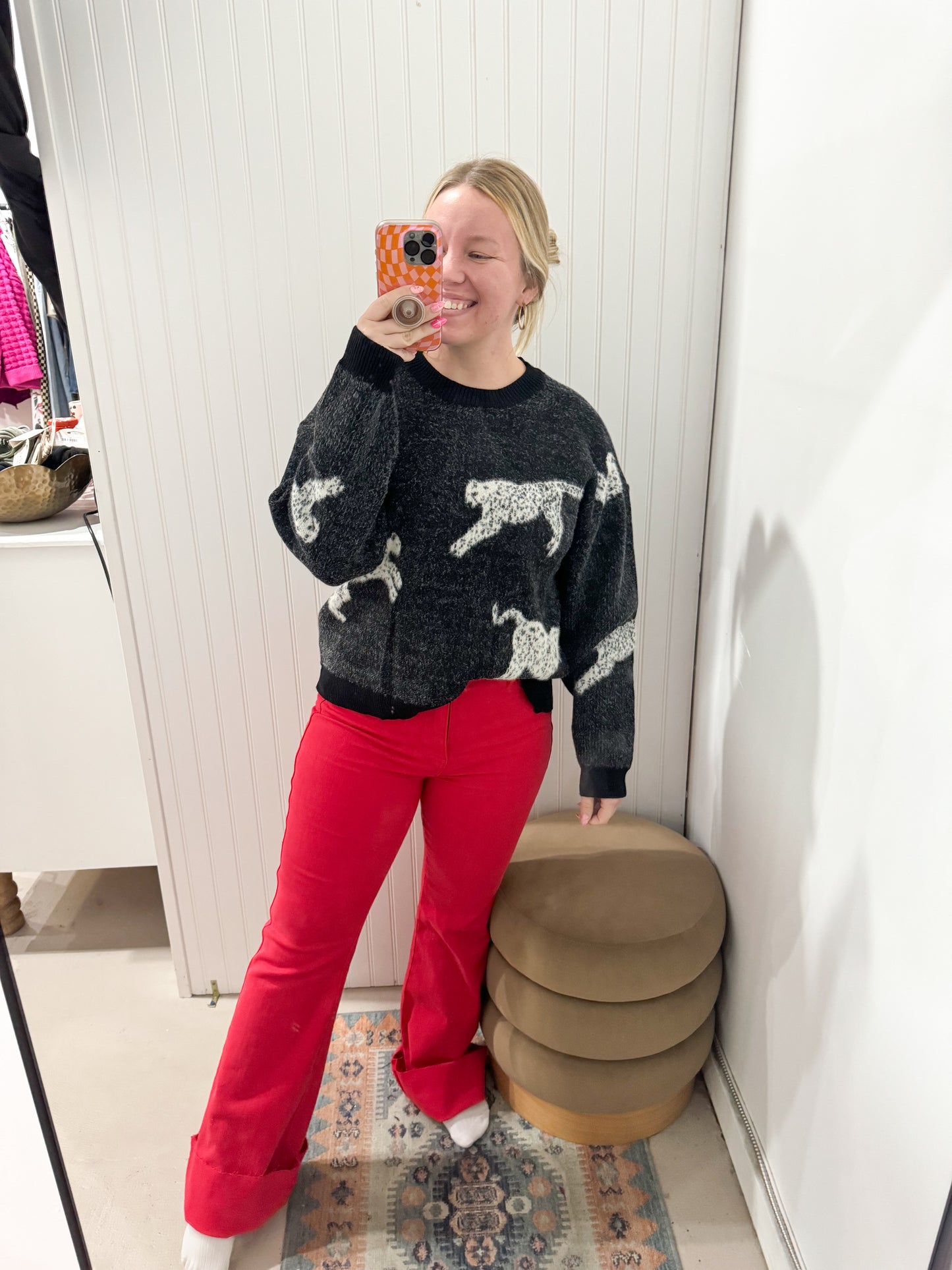 Joy High Rise Tummy Control Red Flare Jeans, Judy Blue
