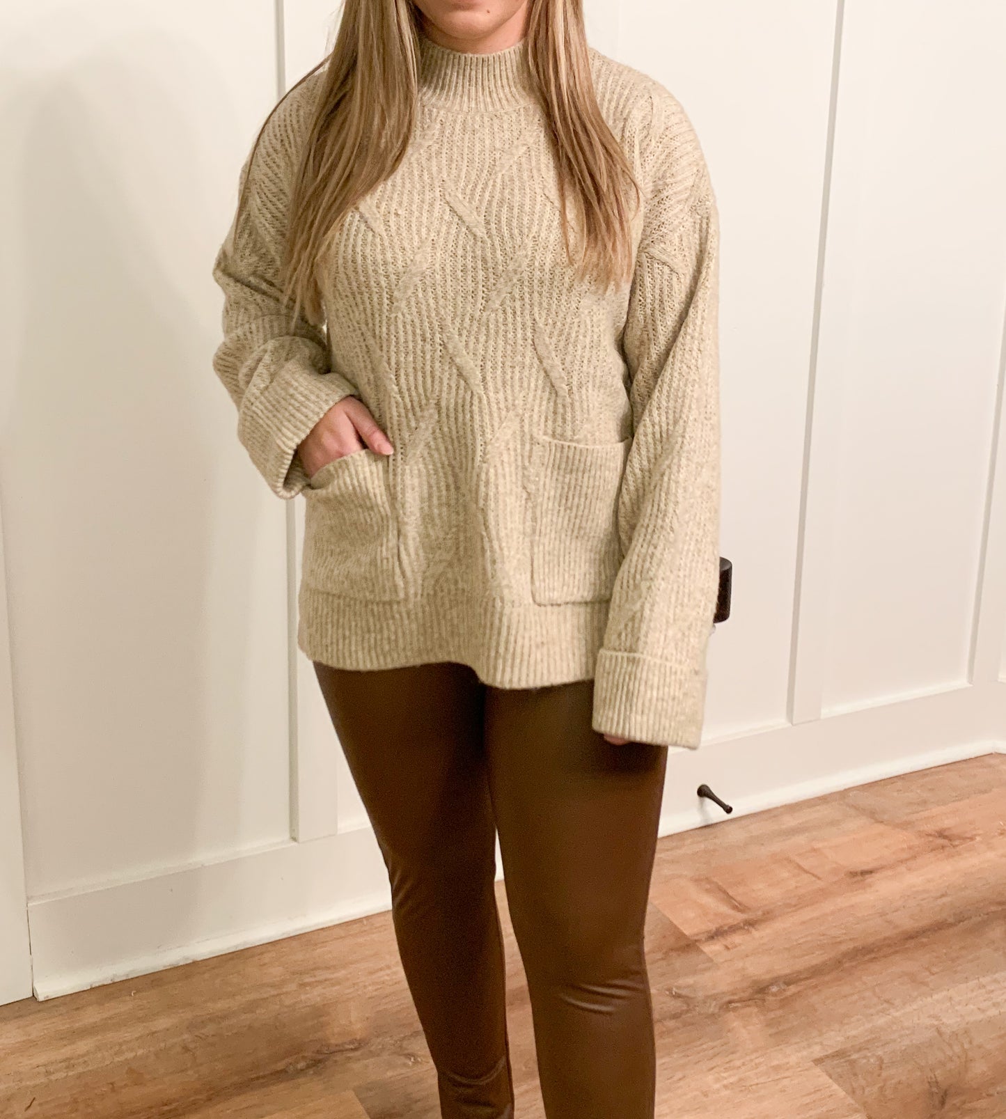 Baylor Faux Leather Leggings, Brown