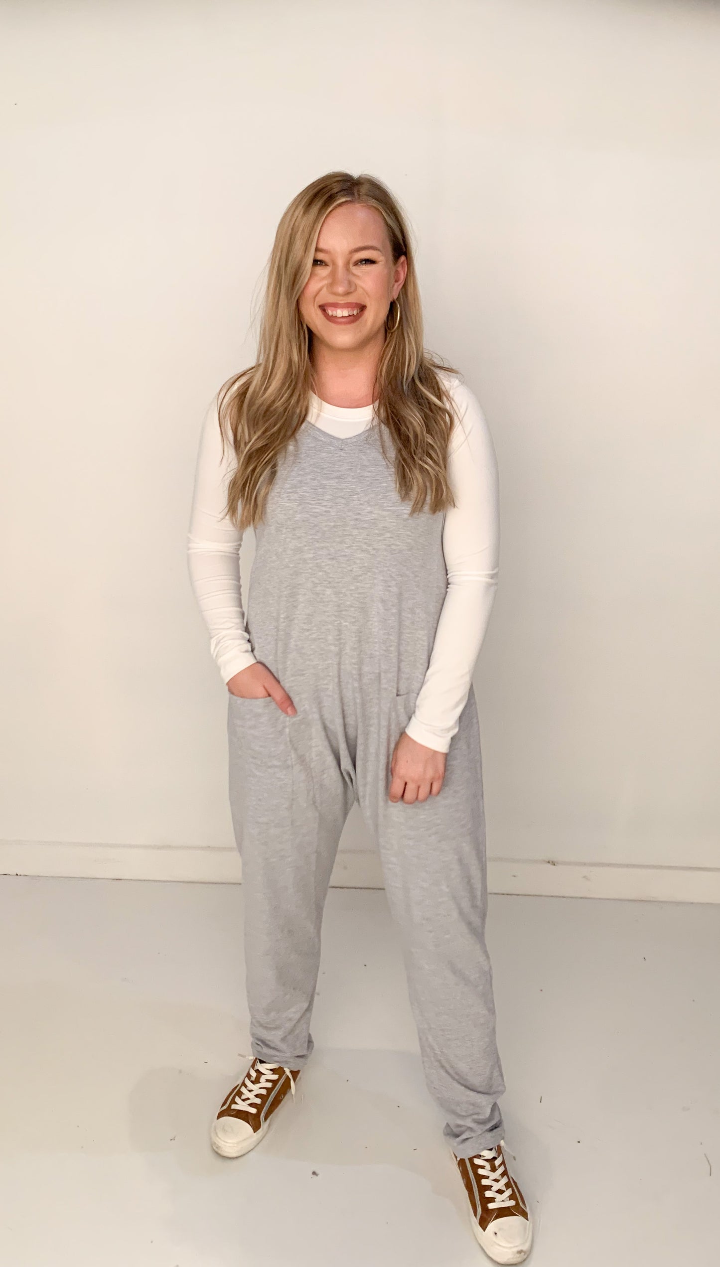 Millie Oversized Jumpsuit, Heather Grey