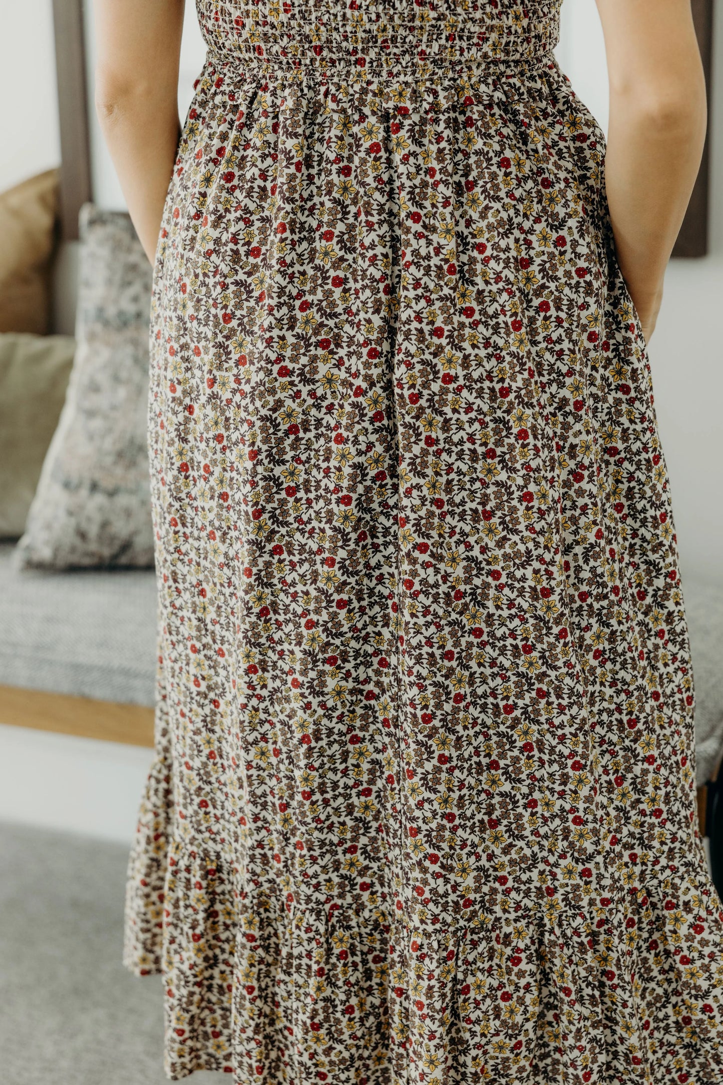 The Jones Tiered Tank Midi Dress, Golden Harvest