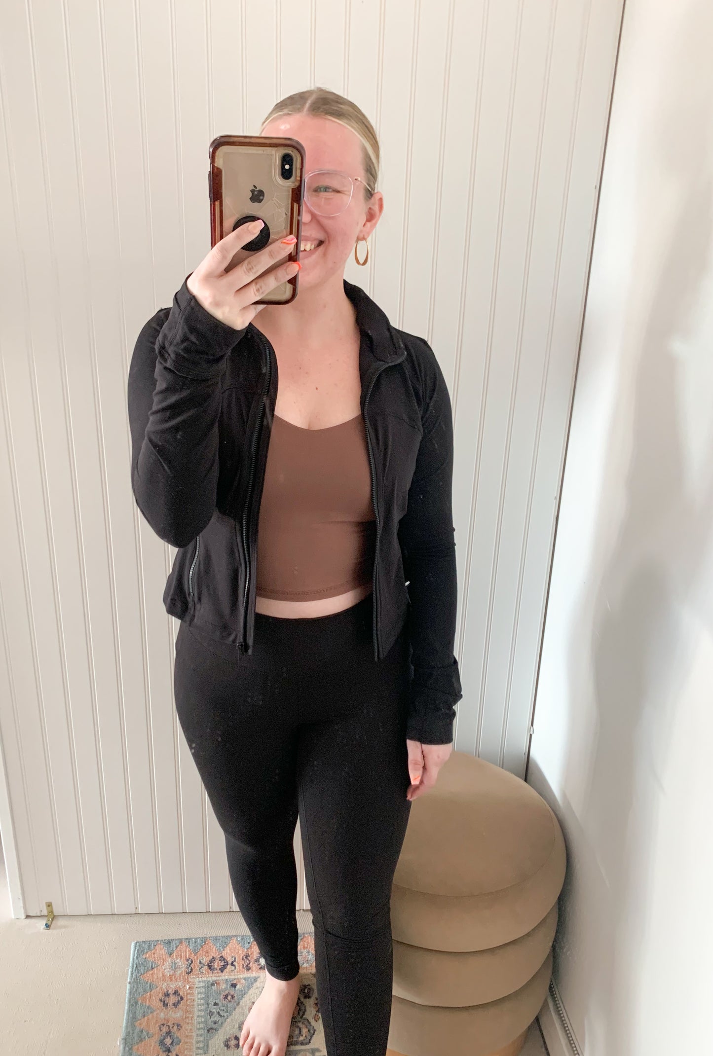 Define Crop Yoga Jacket, Black