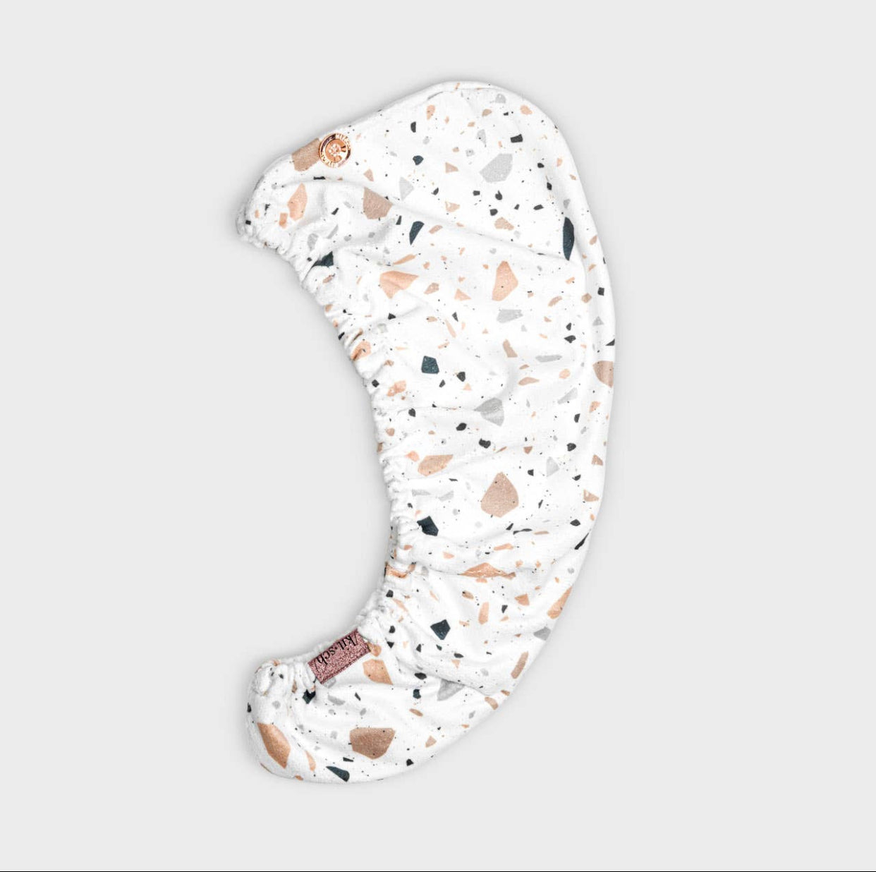 Kitsch Quick Dry Hair Towel, White Terrazzo