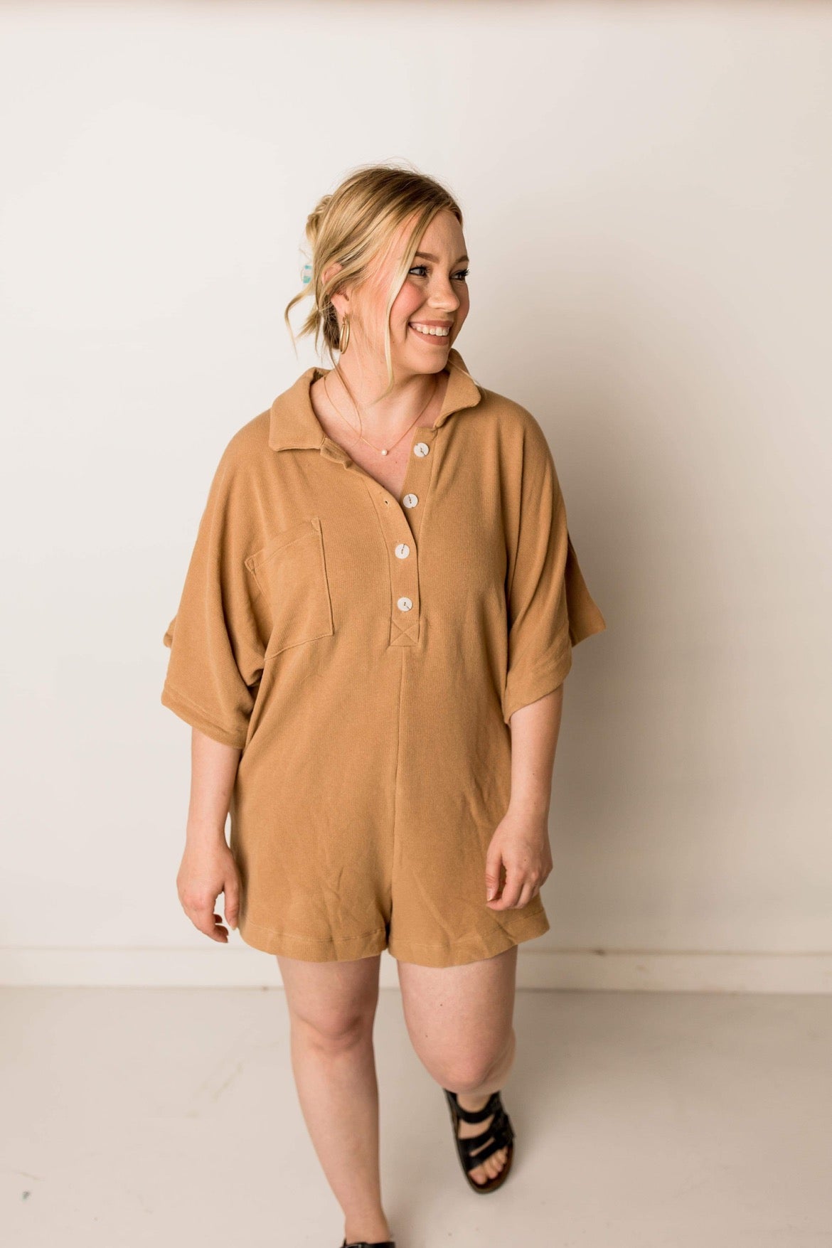 Lettie Romper, Camel