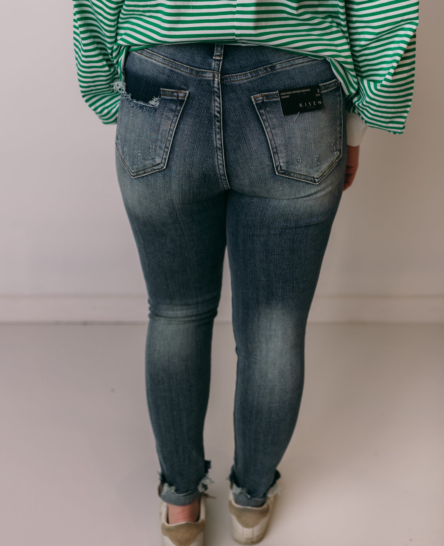 Kaya High Rise Vintage Washed Skinny Jean, Risen