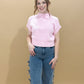 Penny Mock Neck Short Sleeve Top, Icy Blush