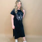 Rock 'n Roll World Tour Maxi T-Shirt Dress, Black