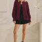 Maxine Button Up Knit Sweater, Wine
