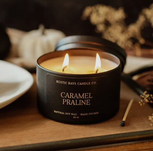 Caramel Praline Soy Wax Candle, Rustic Ray's Candle Co.