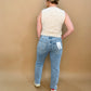 Skye Super High Rise Wedgie Straight Leg Denim, Mica