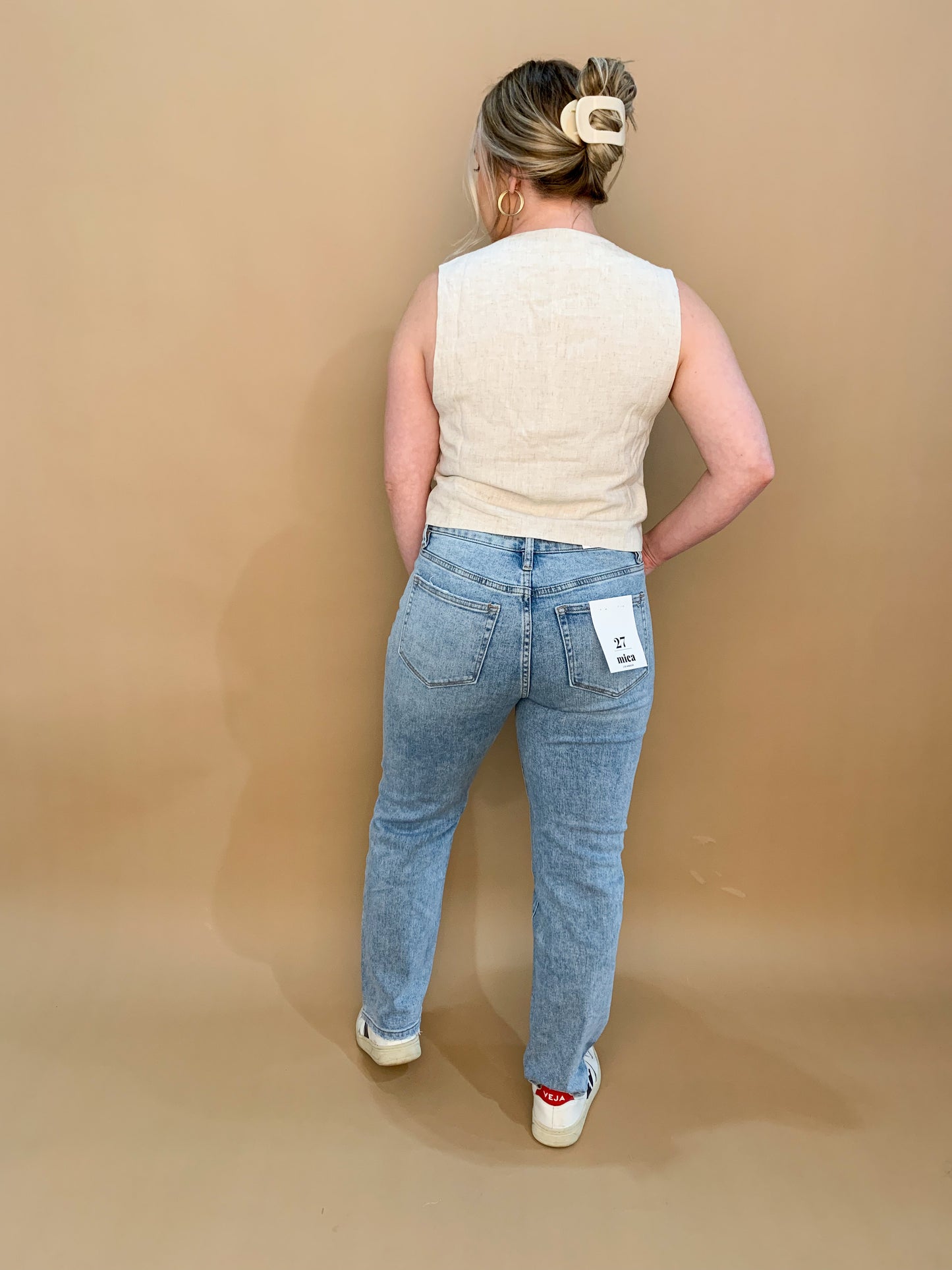 Skye Super High Rise Wedgie Straight Leg Denim, Mica