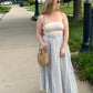 Milan Striped Linen Maxi Skirt, Blue