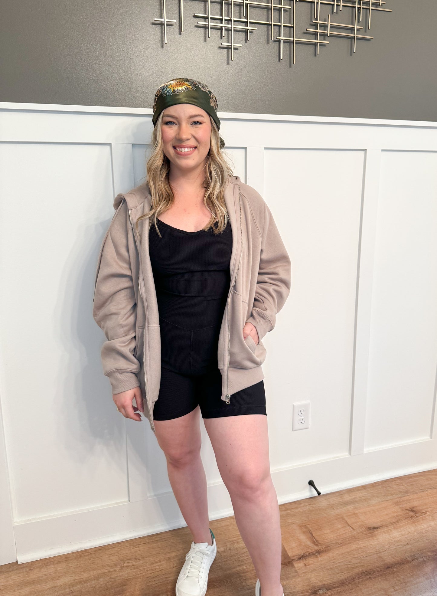 Iggy French Terry Zip Up Hoodie, Taupe