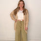 Chan Open Front Diamond Knit Cardigan, Oatmeal