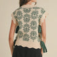 Helena Mock Neck Floral Sweater Vest, Hunter Green