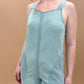 Ellen Mineral Wash Waffle Knit Jumpsuit, Blue