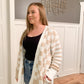 Neutral Girly Pattern Mix Cardigan, Cream/Taupe