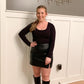 Holiday Honey Leather Mini Skirt, Black