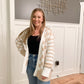 Neutral Girly Pattern Mix Cardigan, Cream/Taupe