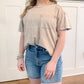 Mildred Acid Wash Pocket Tee, Taupe