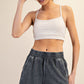 Reba French Terry Mineral Wash Shorts, Black