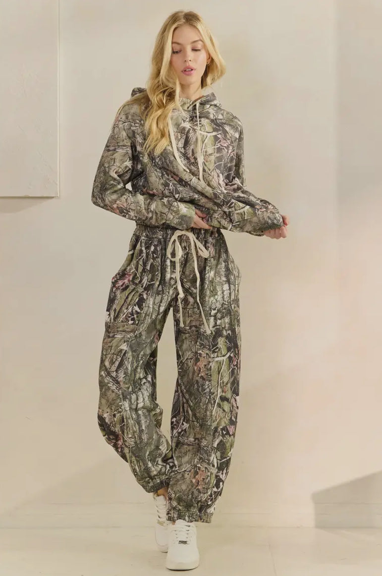 Tate French Terry Camo Pants, Mossy Oak