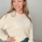 Blessed Embroidered Sweater, Cream