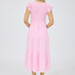 Lakin Flutter Sleeve Midi Dress, Light Pink