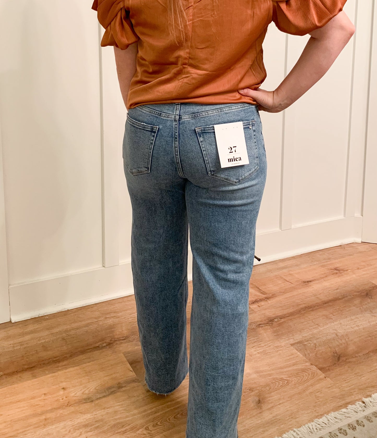 Lover Stretchy Super High Rise Wide Leg Jeans, Mica Denim