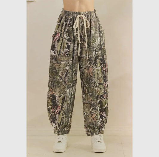 Tate French Terry Camo Pants, Mossy Oak