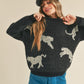Tabitha Leopard Mohair Sweater, Black