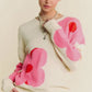 Ginny Floral Round Neck Loose Fit Sweater, Cream / Pink
