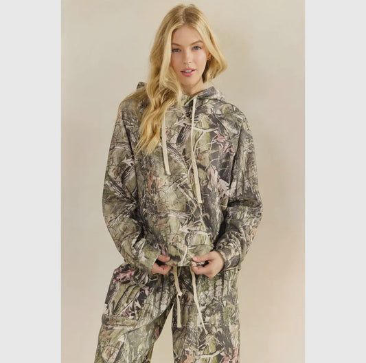 Tilly French Terry Camo Hoodie, Mossy Oak